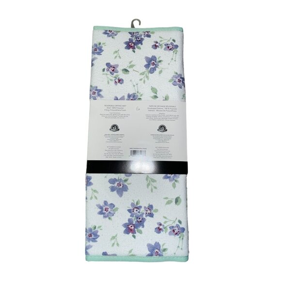 Kitchen Aid Reversible Drying Mat NEW Purple Floral - Picture 6 of 10